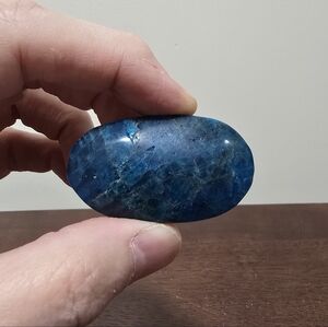 Blue Apatite Crystal Palmstone #D